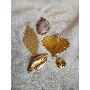 Gold Dipped Leaves and Other Pendants